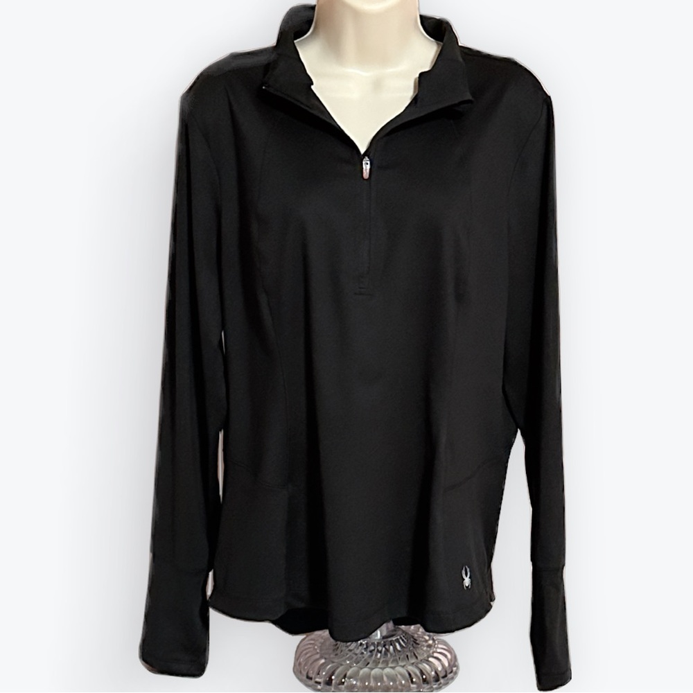 Sports Intramurals Cheerleader Half-Zip Black School Spyder Active Pullover ~ XL